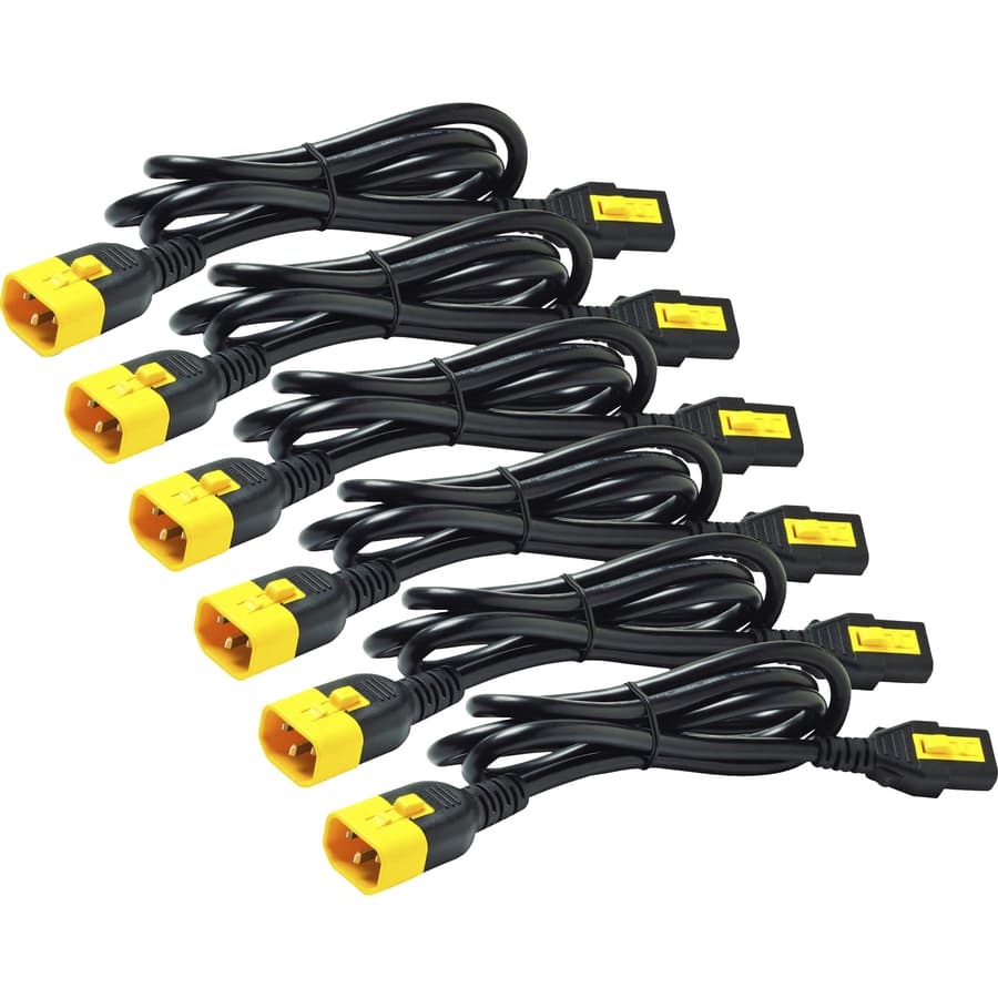 APC AP8706S-WW locking IEC C13 to C14 power cord kit, six cords, 1.8 m