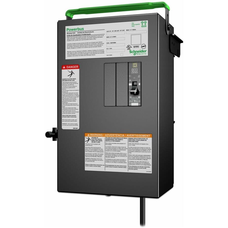 APC PBP4A11IEC20C busway tap-off unit, 20 A 240 V, 1 x 1 pole, 3-wire phase C, one drop cord
