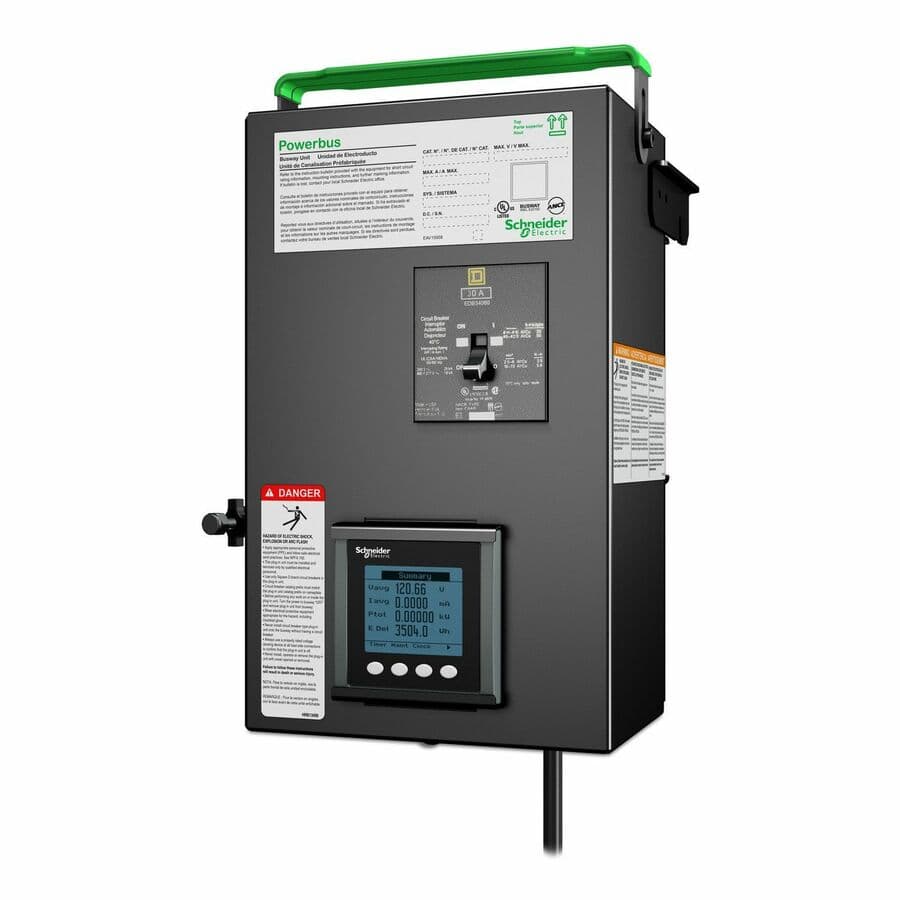 APC Schneider Electric 208 V metered busway tap-off unit with 30 A rating and 3 ft lead