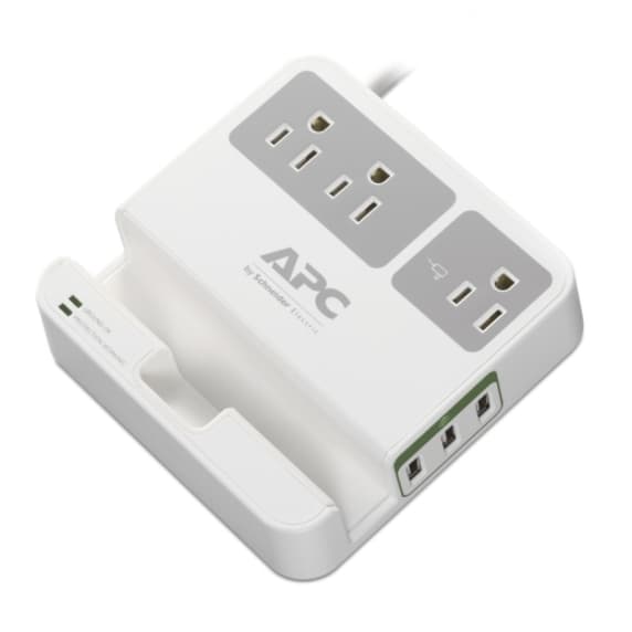 APC SurgeArrest P3U3 surge protector with 3 AC outlets and 3 USB charging ports
