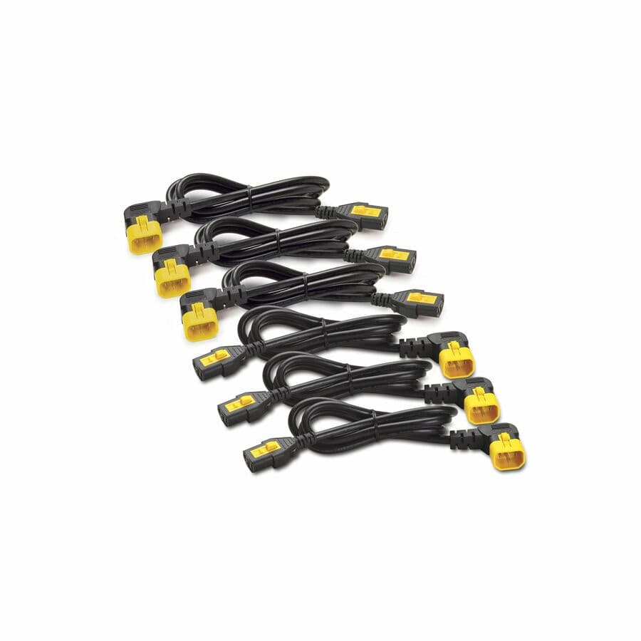 APC AP8702R-NA locking IEC C13 to C14 power cord kit with 90-degree connectors, six cords, 0.6 m