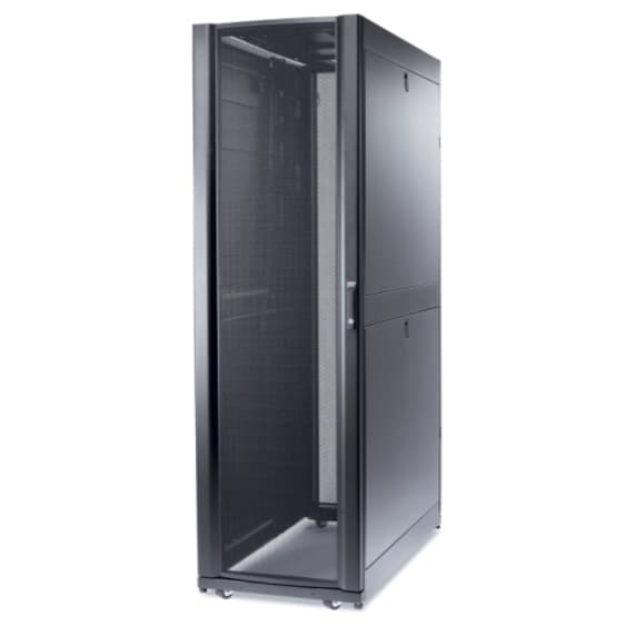 APC NetShelter SX 52U black floor-standing rack enclosure with side panels, 600 mm wide and 1,200 mm deep