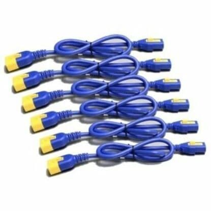 APC 6-pack locking C13 to C14 blue power cords, 4 ft each