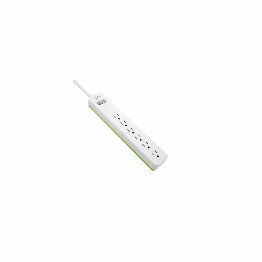 APC Essential SurgeArrest 6 outlet white surge protector with 6 ft cord, 120 V