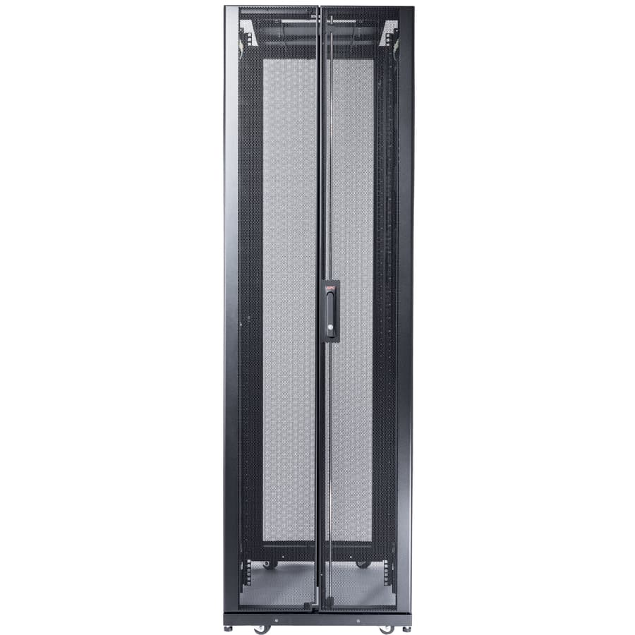 APC NetShelter SX 42U black floor-standing enclosure with side panels, 600 mm wide and 1,200 mm deep