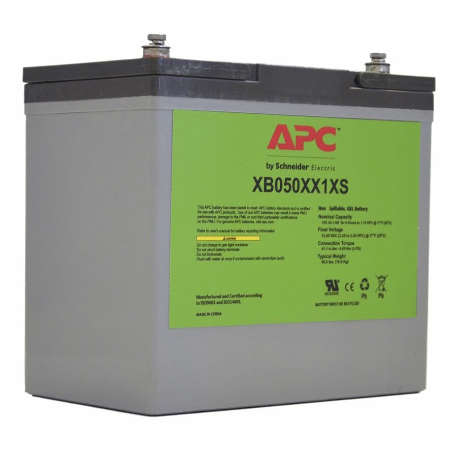 APC SmartUPS industrial GEL battery 50 Ah 12 VDC shelf mount for extended temperature use