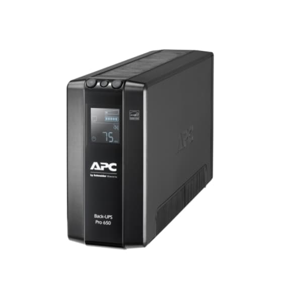 APC Back-UPS Pro BR 650 VA desktop UPS with 6 outlets, AVR, and LCD display