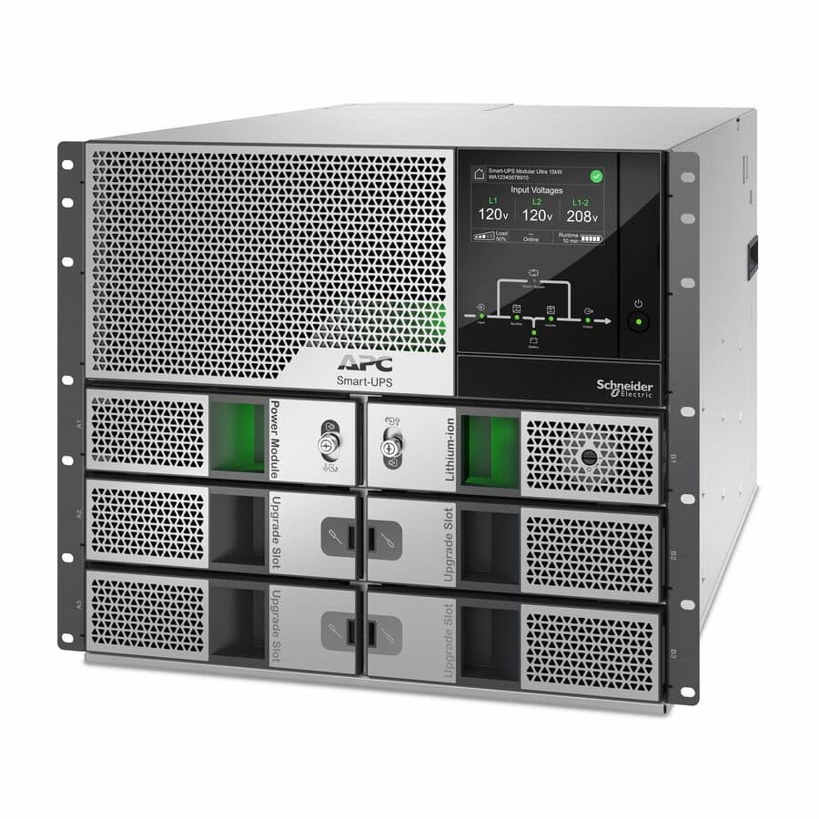 APC Smart-UPS Modular Ultra 5 kW rack-mount UPS, scalable to 15 kW, 9U, with LCD display