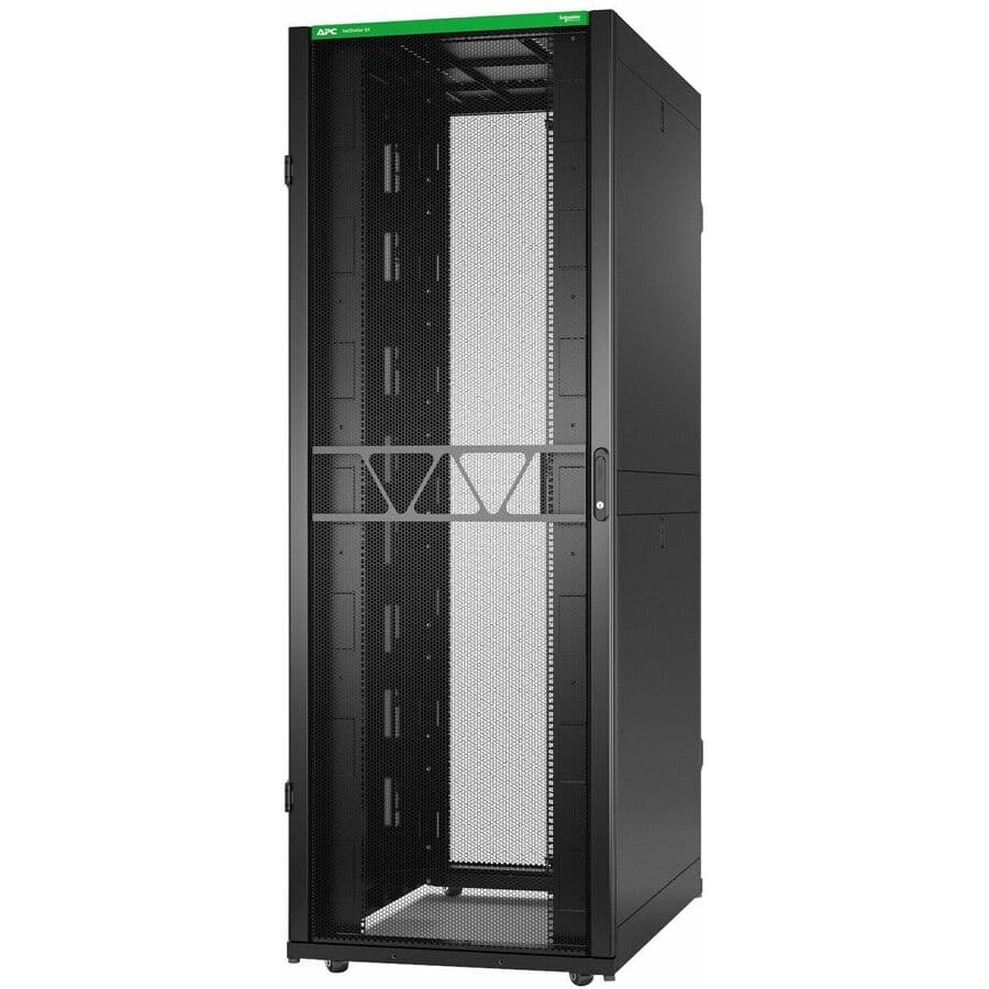 APC NetShelter SX Gen 2 48U black server rack enclosure with side panels, 800 mm x 1,200 mm footprint