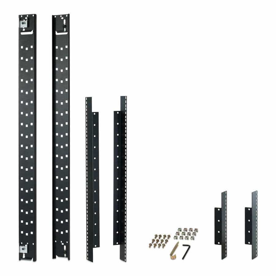 APC NetShelter SX 42U 600 mm recessed rail kit in black for rack enclosure mounting
