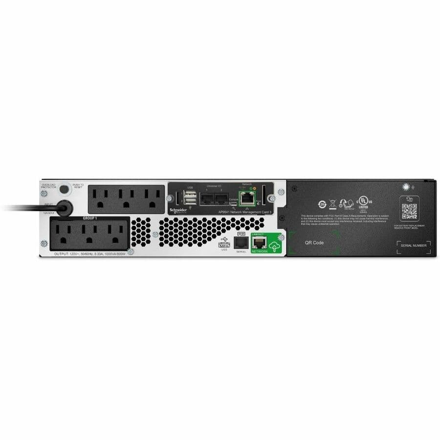 APC Smart-UPS Lithium 1000 VA short-depth rack UPS with SmartConnect and network management for 120 V deployments