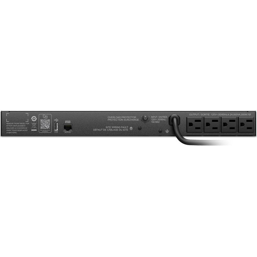 APC Smart-UPS SC 500VA 120V 1U rackmount UPS with USB and 4 NEMA 5-15R outlets