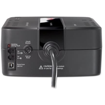 APC BE650G1-LM 650 VA 390 W standby tower UPS with USB and 4 NEMA 5-15 outlets