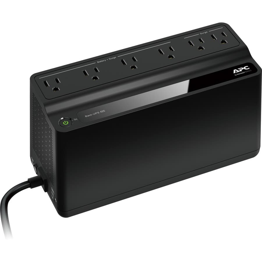 APC Back-UPS ES 425 VA desktop UPS with 6 outlets for home office power protection