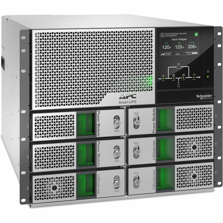 APC Smart-UPS Modular Ultra 15 kW rackmount online UPS for 208/240 V critical power protection