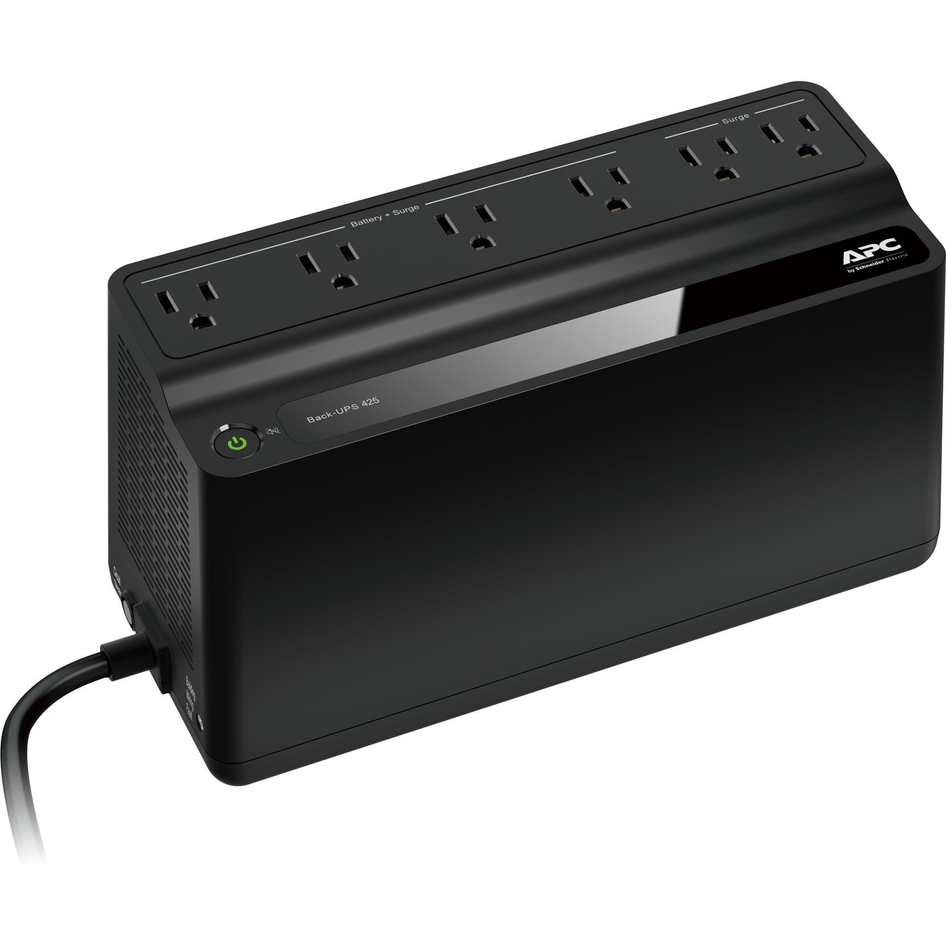 APC Back-UPS ES 425 VA desktop UPS with 6 outlets for home office power protection
