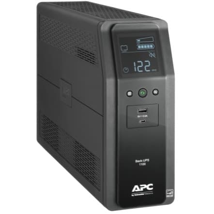 APC Back-UPS Pro BN1100M2-CA desktop UPS with LCD, AVR, 10 NEMA outlets, and USB charging ports