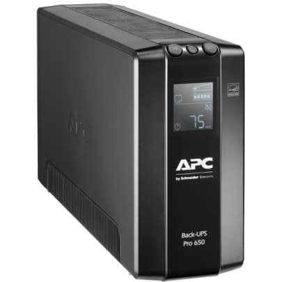 APC Back-UPS Pro BR 650 VA desktop UPS with 6 outlets, AVR, and LCD display