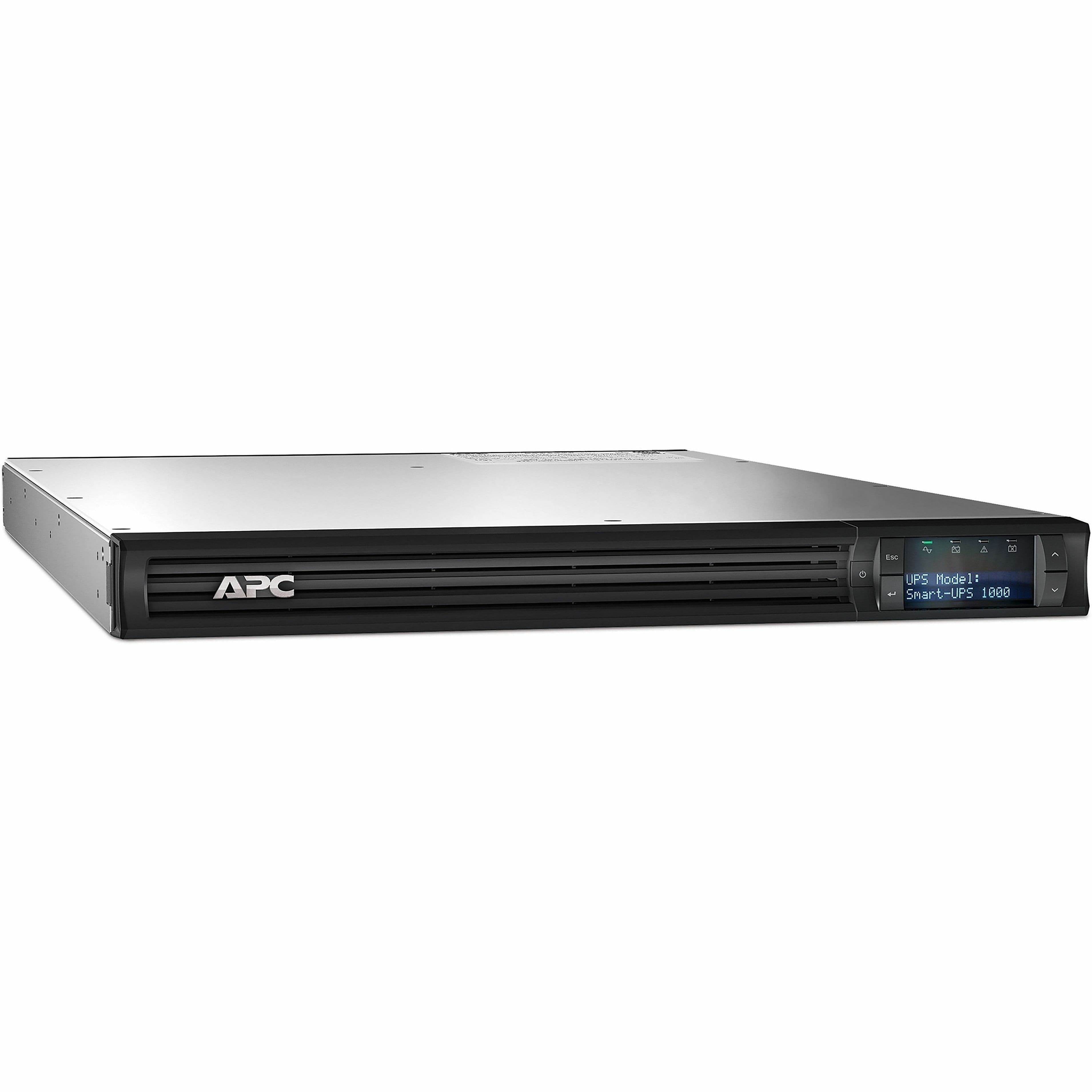 APC Smart-UPS 750 VA LCD 120 V 1U rackmount UPS with front LCD and NEMA 5-15R outlets