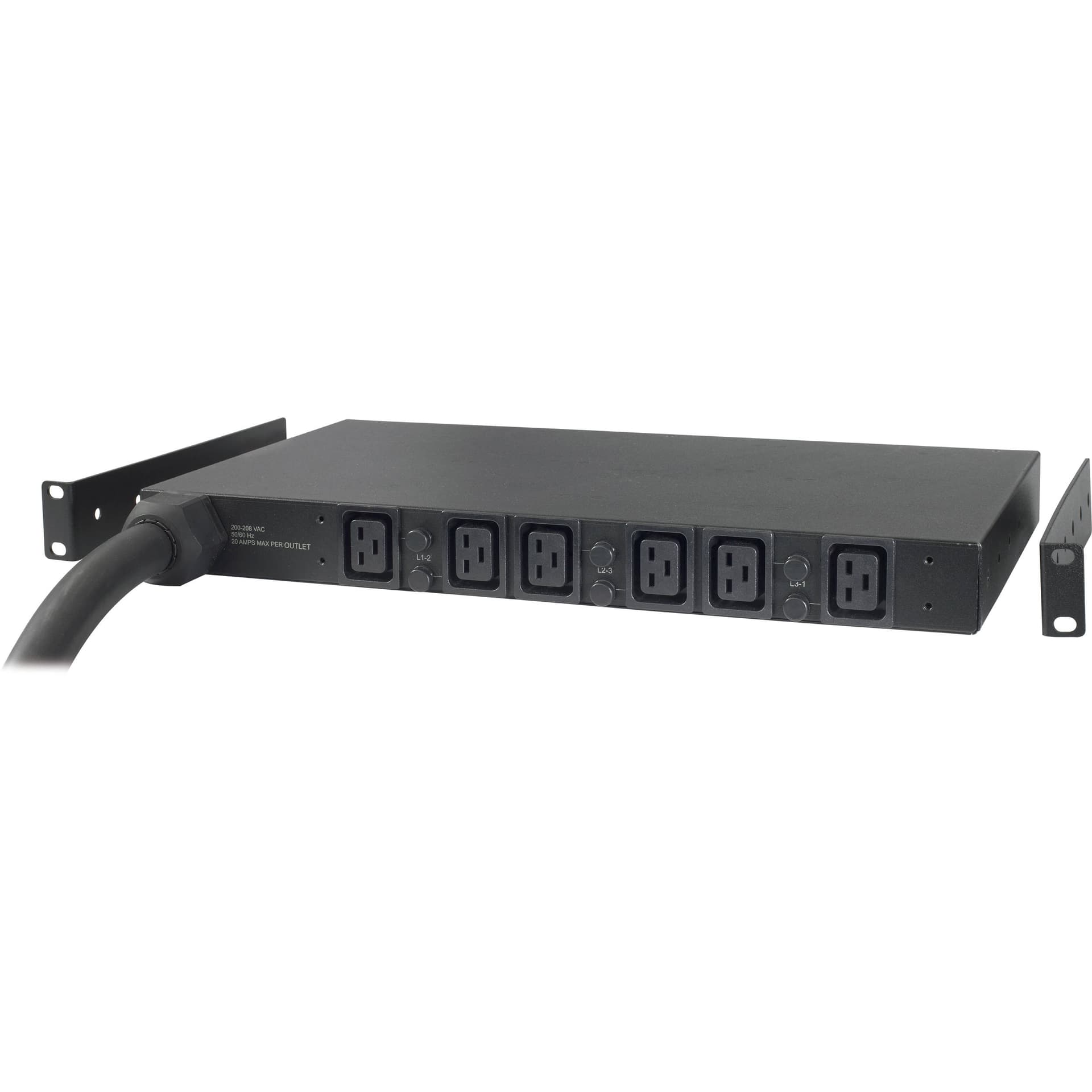 RACK PDU, BASIC, 1U, 22KW, 400V, (6) C19 view 1