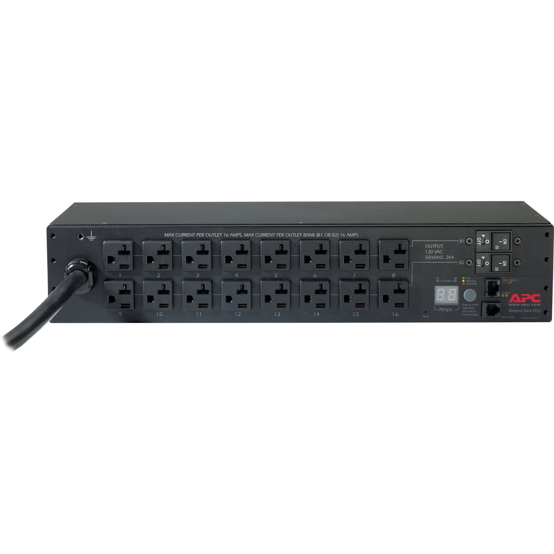 AP7802B - POWER DISTRIBUTION UNIT - 2U - 120 V - NEMA L5-30P - 16 NEMA 5-20R - 2 view 3