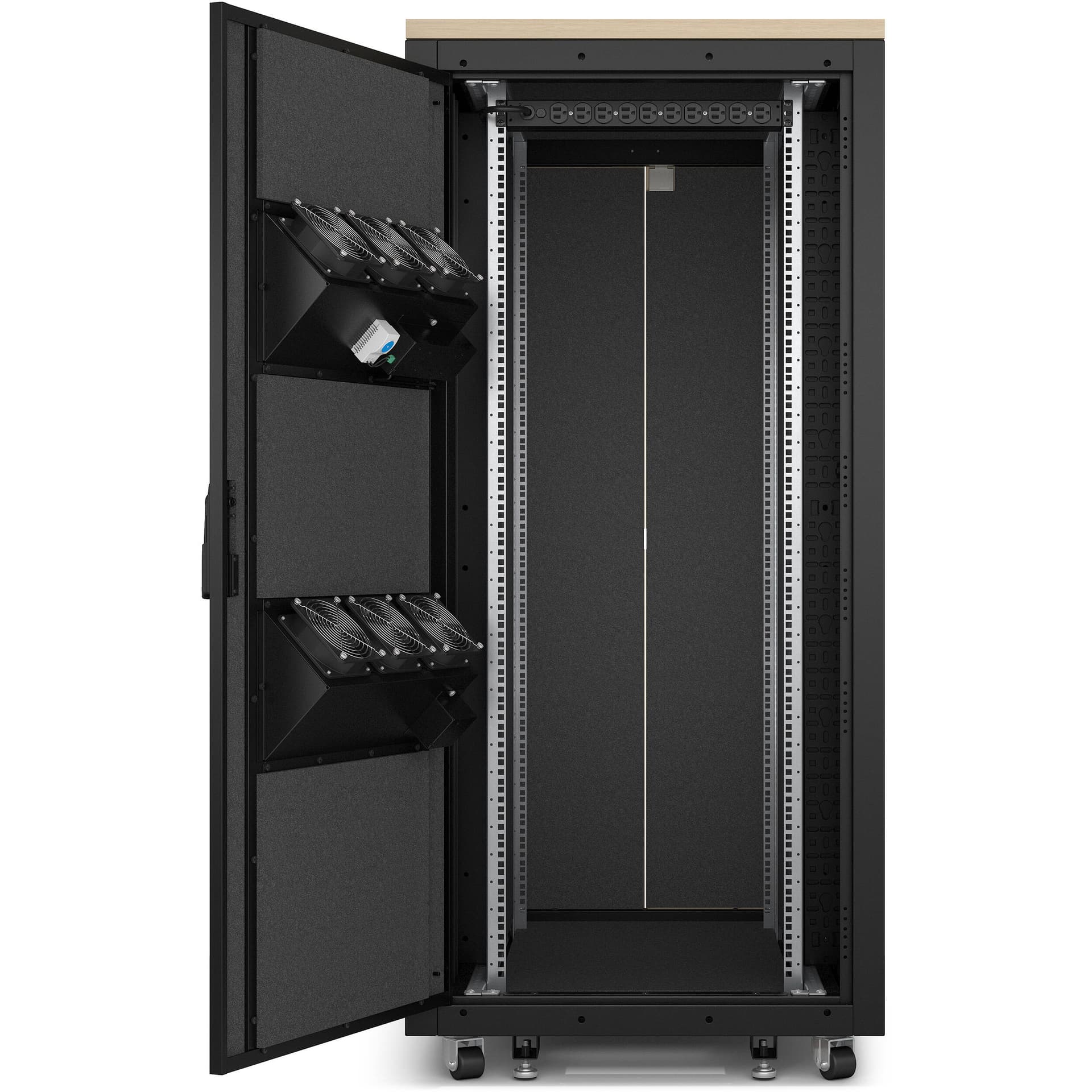 APC NETSHELTER SOUNDPROOF, 32U, SERVER RACK ENCLOSURE, 120V, MAPLE view 4