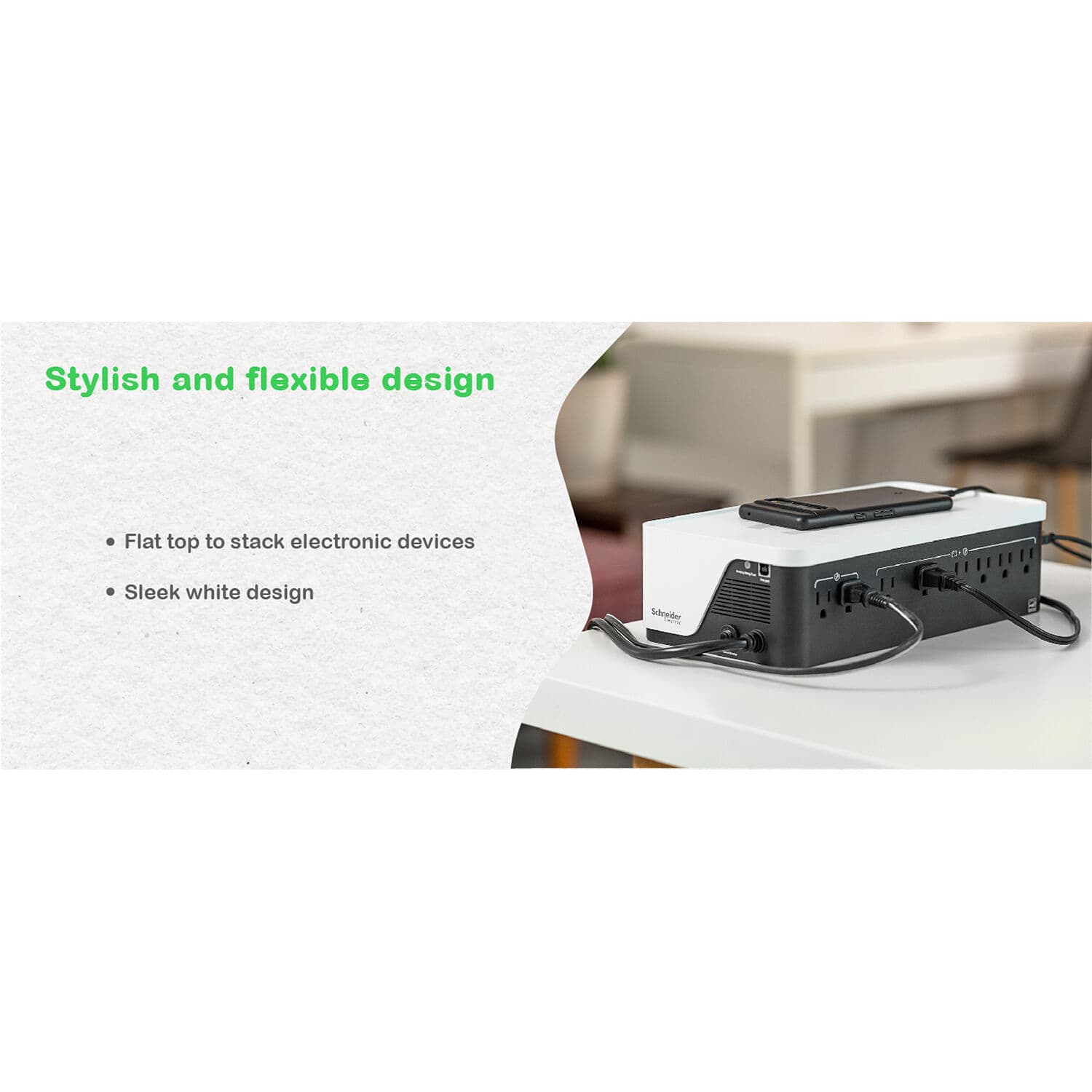 APC Back-UPS BE500G3 desktop UPS with 6 outlets and 500 VA capacity