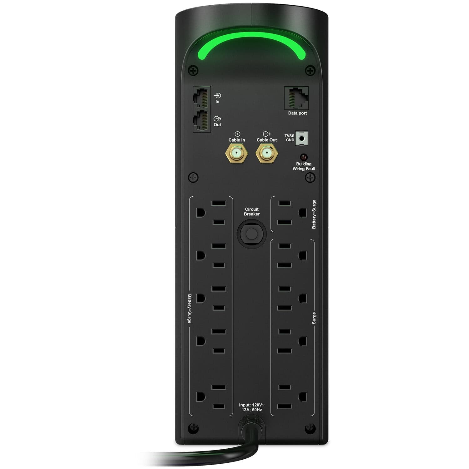 APC Midnight Gaming UPS 1,500 VA black desktop unit with 10 outlets