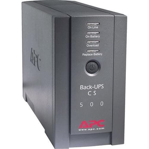 APC Back-UPS CS 500VA 300W desktop UPS with USB port, black