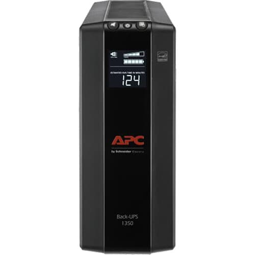 APC Back-UPS BX1350M 1,350 VA compact tower UPS with LCD and 5 NEMA 5-15R outlets