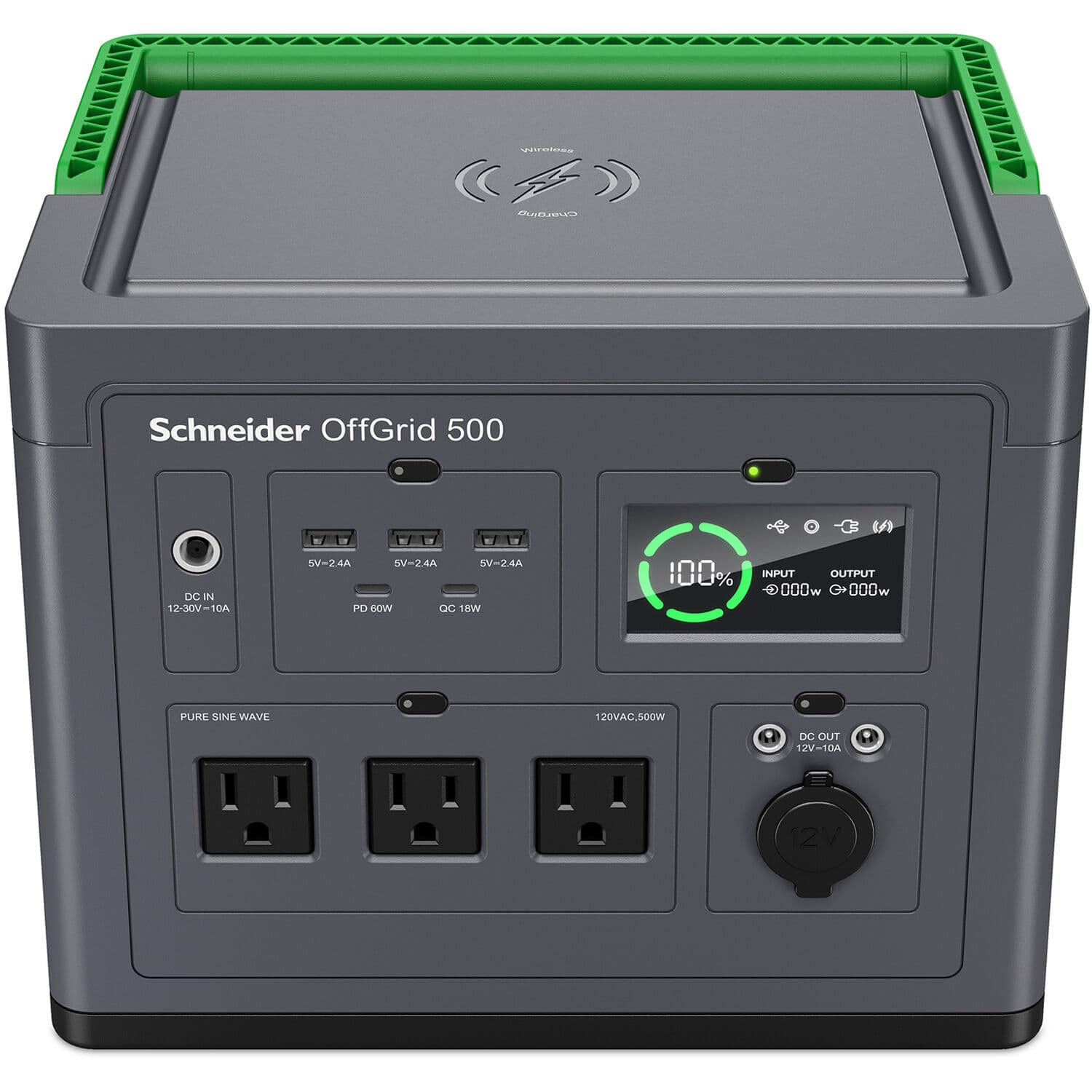 APC PPS500 portable power station with 516.6 Wh lithium-ion battery and 3 NEMA outlets