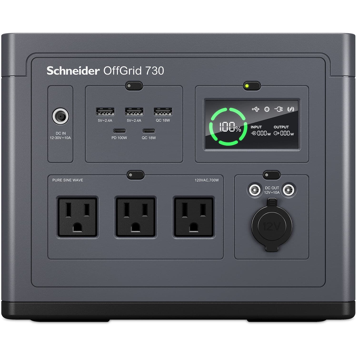 APC Schneider OffGrid portable power station 730 with 738Wh lithium-ion battery and 3 NEMA outlets