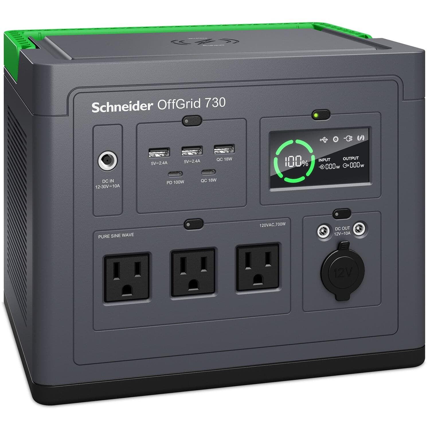 APC Schneider OffGrid portable power station 730 with 738Wh lithium-ion battery and 3 NEMA outlets