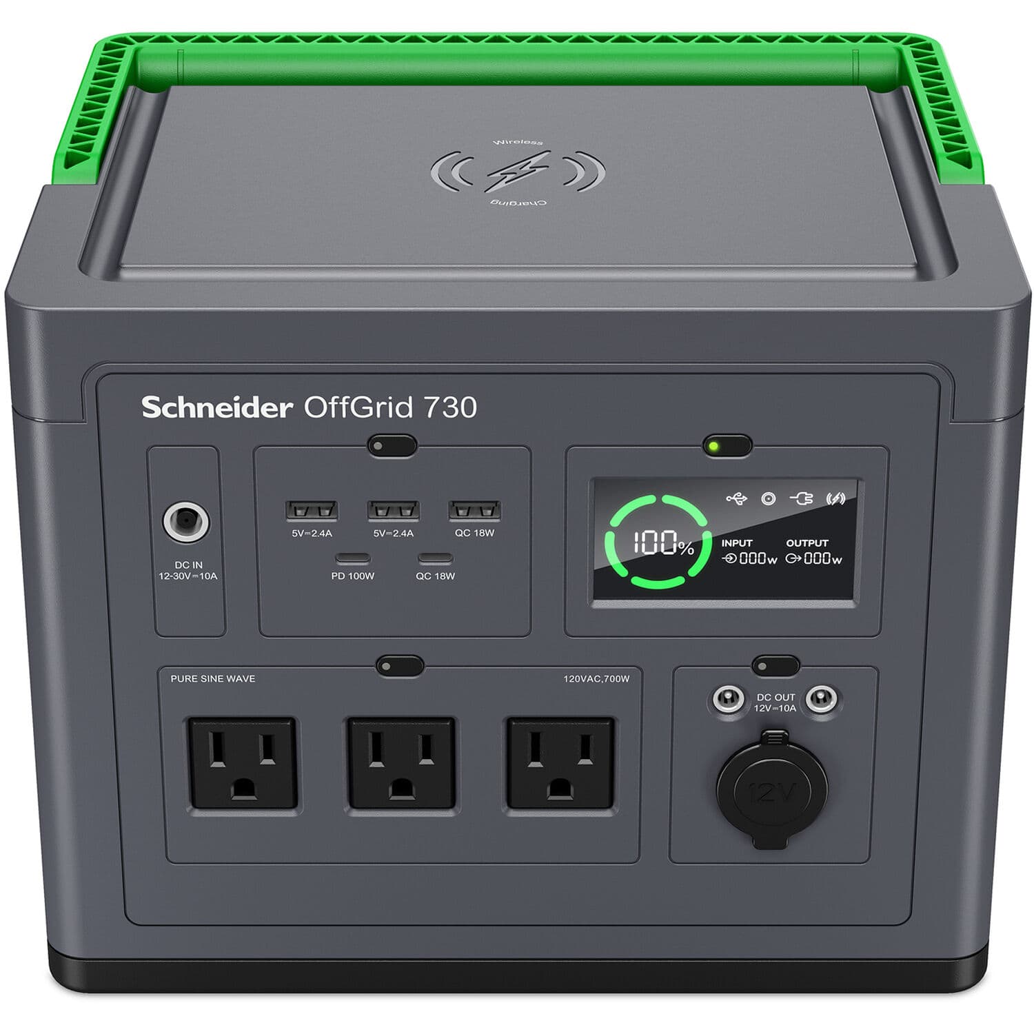 APC Schneider OffGrid portable power station 730 with 738Wh lithium-ion battery and 3 NEMA outlets
