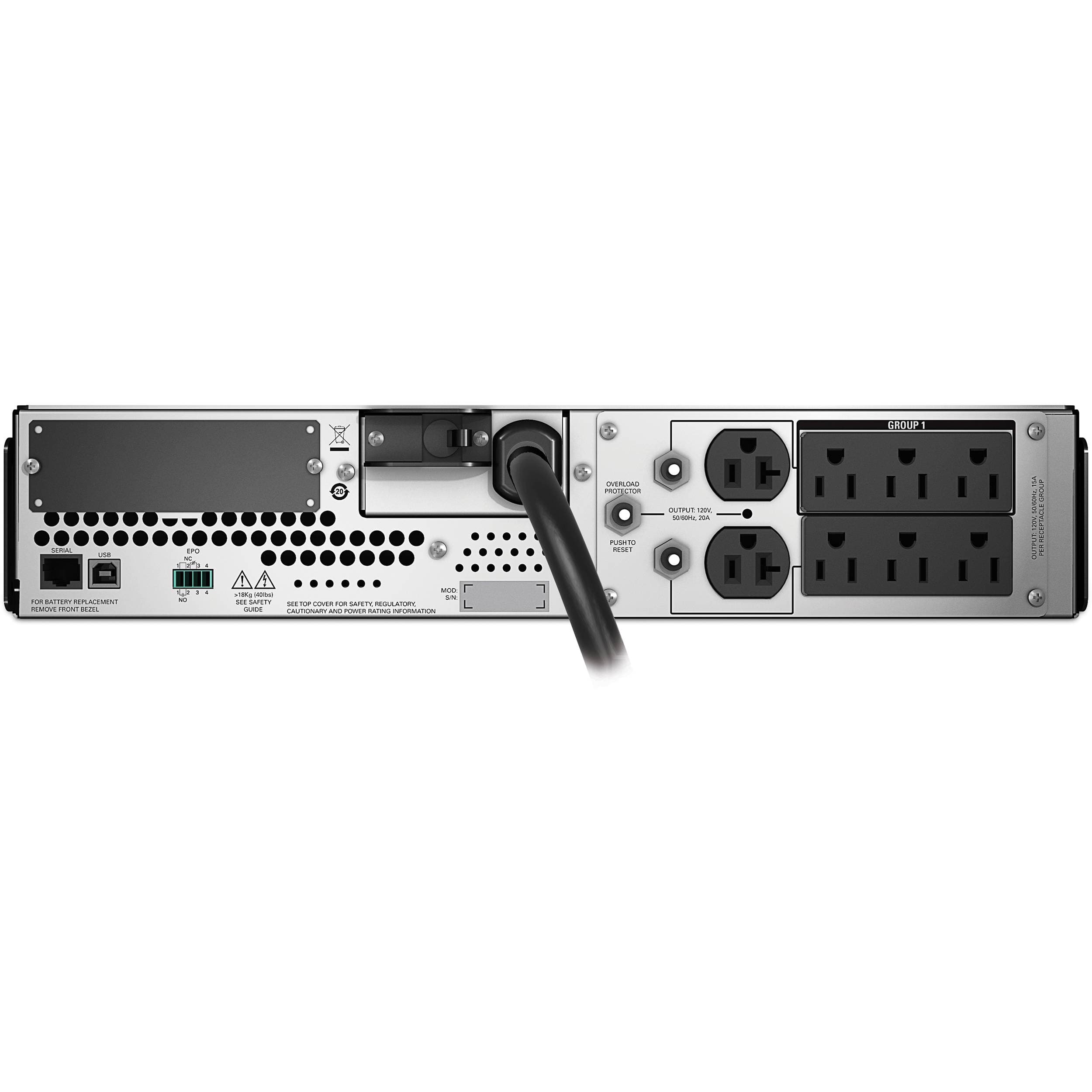 APC Smart-UPS SMT3000RMUS 3,000 VA 120 V 2U rack-mount UPS with LCD display