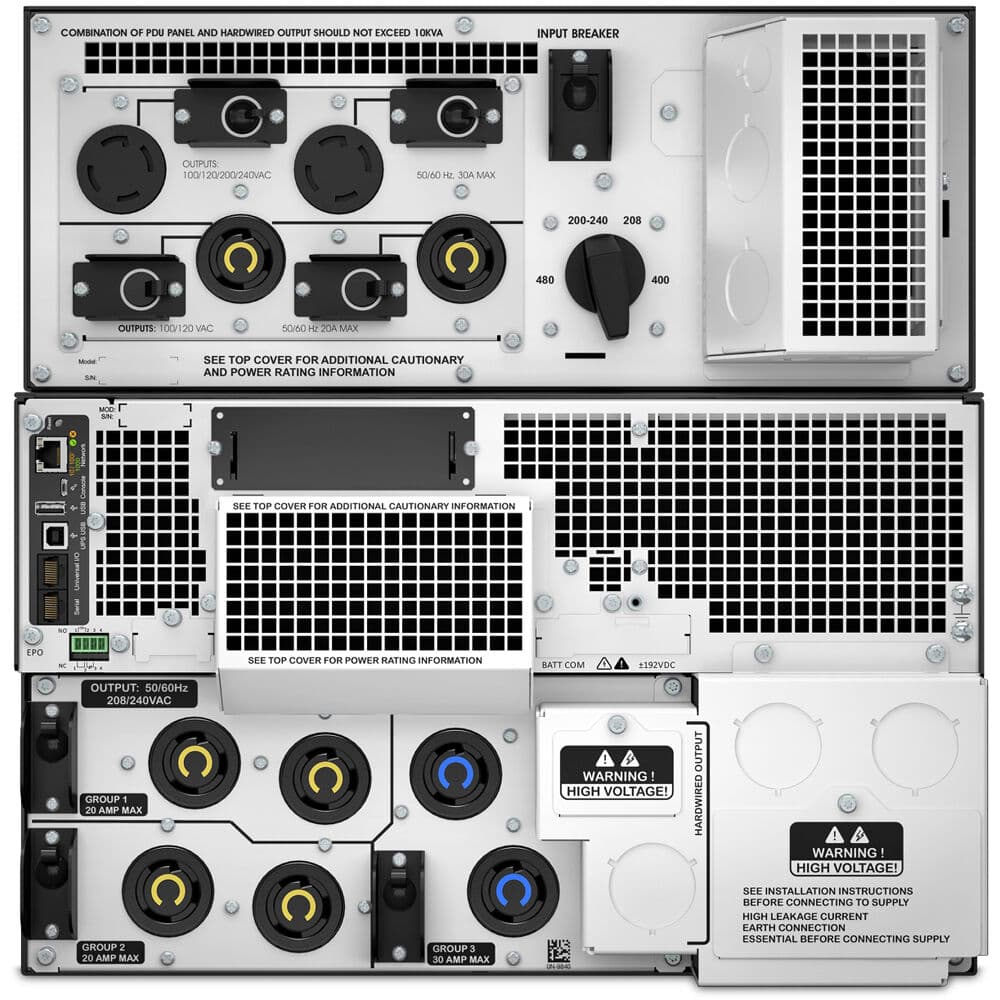APC Smart-UPS SRT10KRMXLT-10KTF rack-mount online UPS with step-down transformer and network management