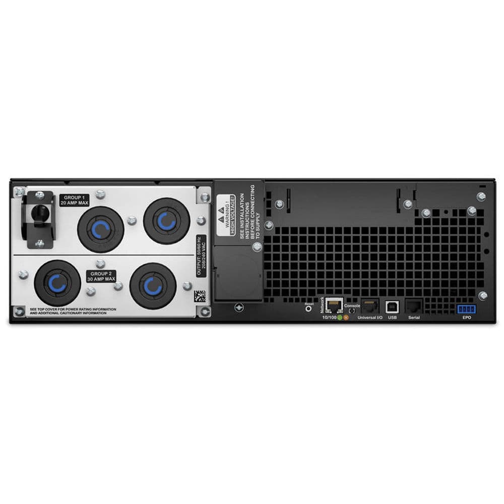 APC Smart-UPS SRT 5000VA RM 208V 3U rack-mount online UPS with 208 V input and NEMA outlets