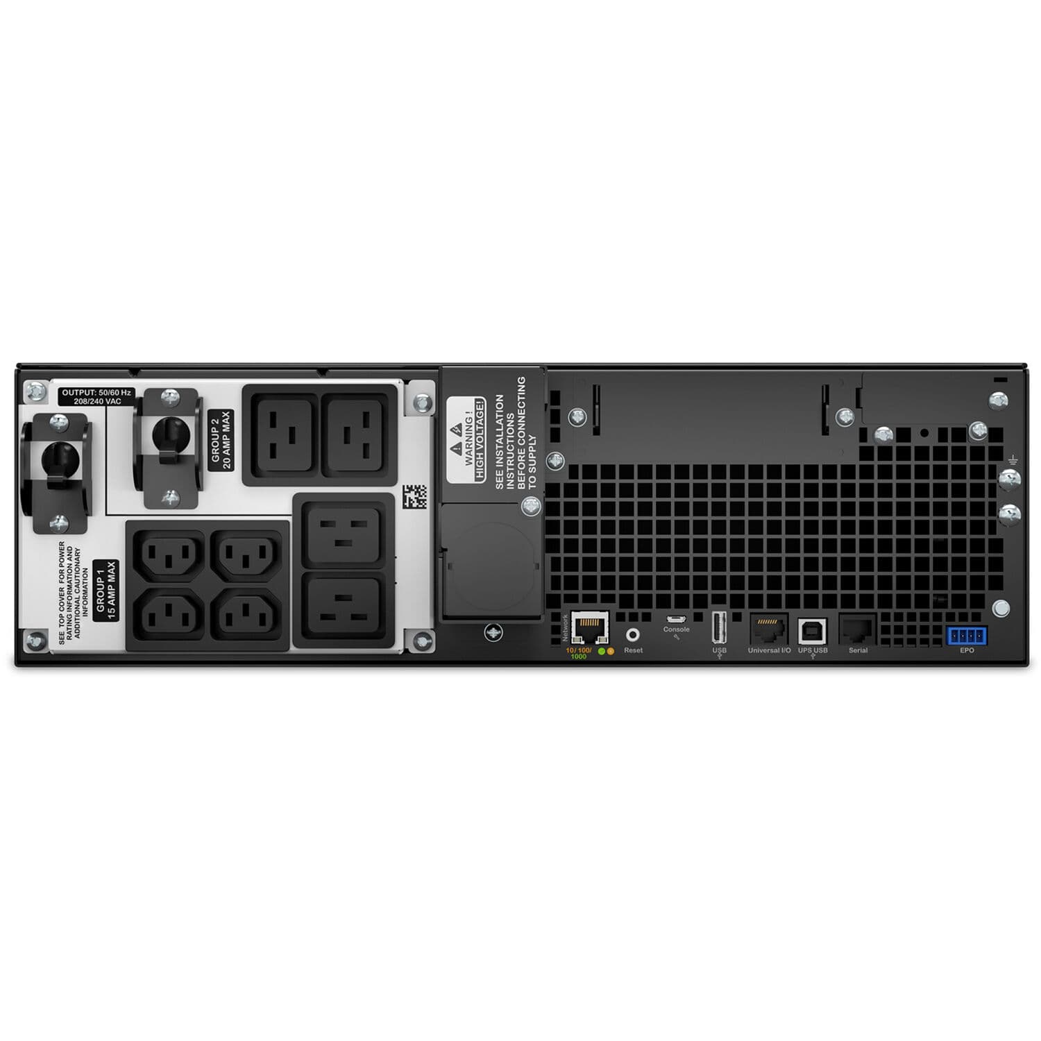APC Smart-UPS SRT 5,000VA 208V rack-mount online UPS with IEC outlets