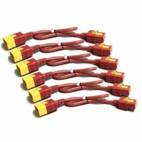 APC AP8712SX340 Locking Power Cord Kit, C19 to C20, 2 ft, Red | Rack